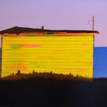 A Shed At Lourdes For My Mother, Oil on canvas 36” x 48” 2022