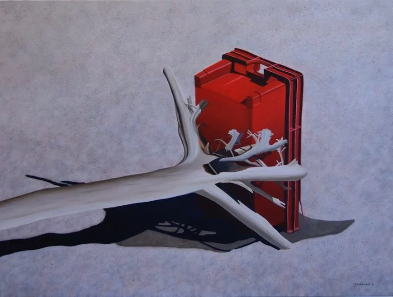 Pushing Back Mother Natures Way 36 x 48 oil on canvas, 2021