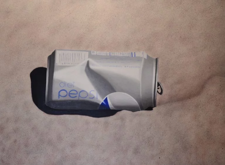 Diet Pepsi Can in Sand 30 x 40 2021 oil on canvas